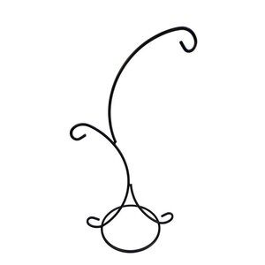 Rustic Black Metal Curved Double Hook Stand Ornament Glass Ball Holder